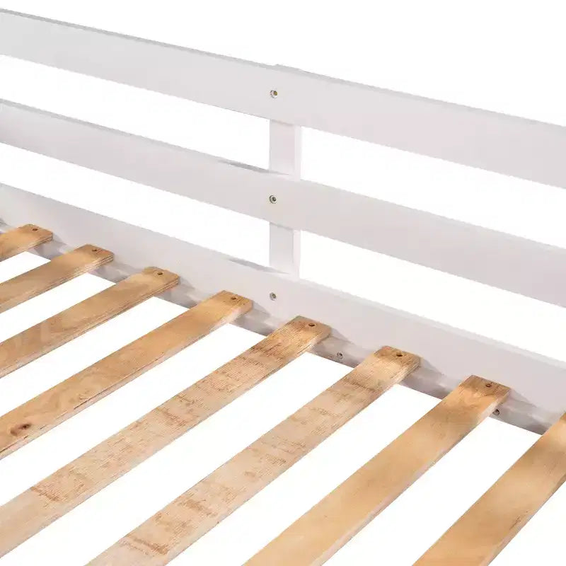 Lit superposé en L pour 4 enfants, lit superposé quadruple avec toboggan, structure en bois avec couchage double et simple pour chambre ou dortoir