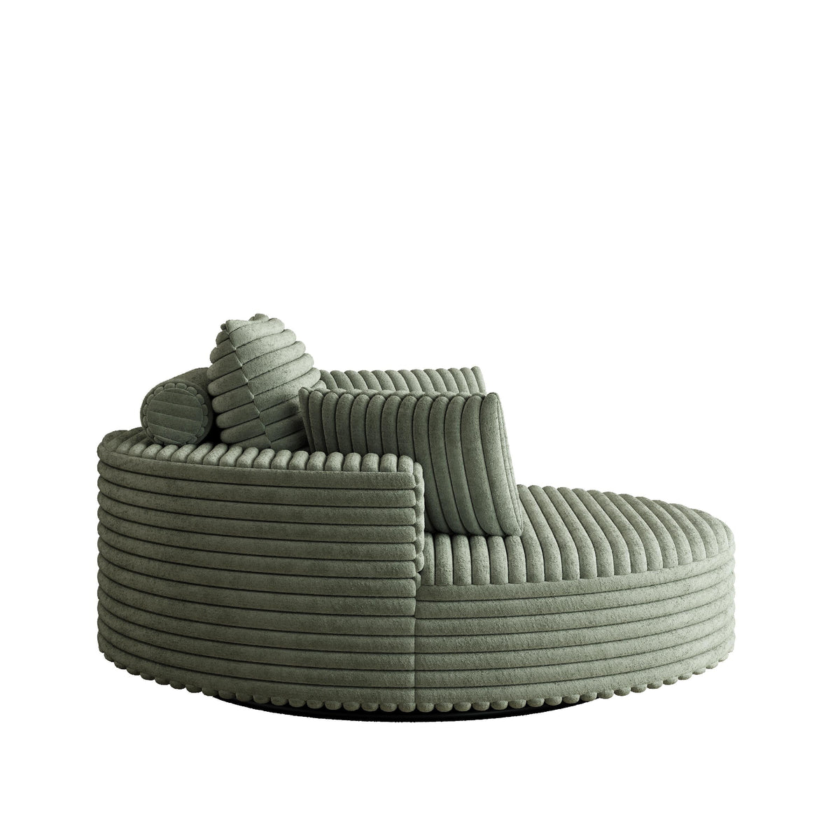 Fauteuil pivotant individuel en mousse et chenille côtelée