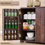 Credenza da cucina con 4 ante e ripiani, grande credenza moderna, mobile contenitore da 66 pollici per angolo caffè