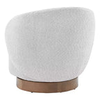 Fauteuil tonneau pivotant rembourré d’appoint Spruce&Spring avec base en bois