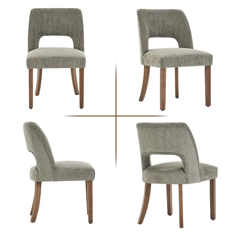 Set of 4 Fabric-upholstered Dining Chairs