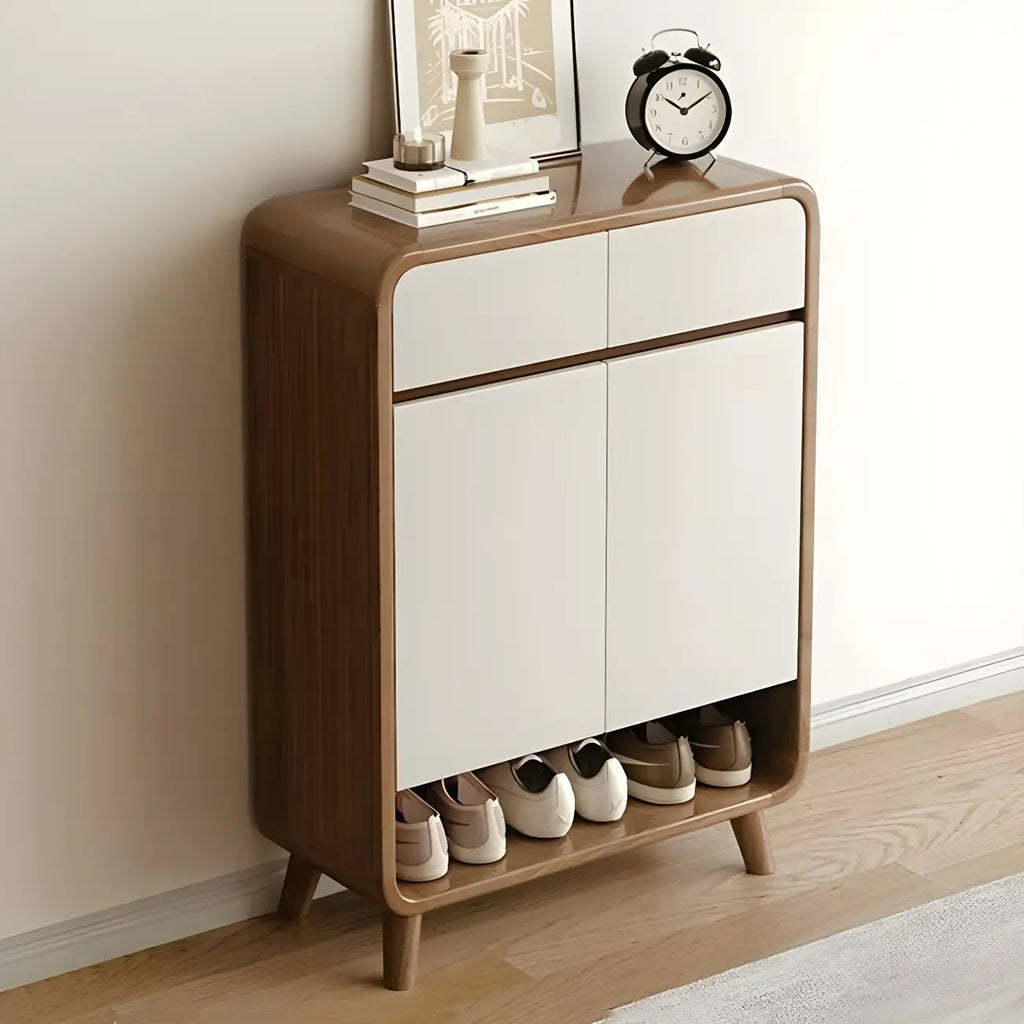 Meuble à chaussures moderne de taille moyenne en bois pour couloir
