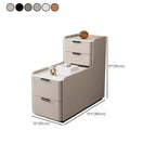 Tavolino laterale alto per divano, in legno a forma di L, con 4 cassetti e piano effetto pietra