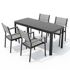 Ensemble de salle à manger de patio extérieur en aluminium de 5/7 pièces, chaises empilables et table extensible