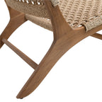 Fauteuil lounge rustique en teck tressé – extérieur