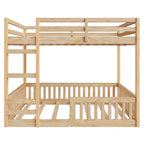 Letto a castello in legno matrimoniale sopra matrimoniale con scala e sponde di sicurezza, letto a castello matrimoniale basso con rete a doghe