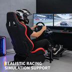 Cabina di guida pieghevole per simulatore di corse, supporto regolabile per volante G29/G920/G923, compatibile con Thrustmaster, Fanatec, Hori, Mad Catz, angolazione dei pedali regolabile