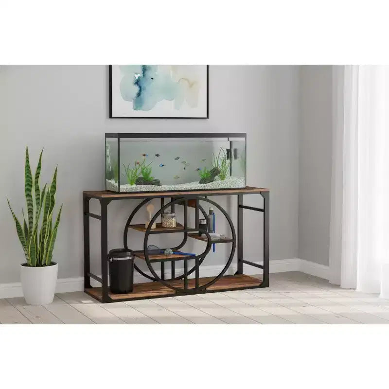 Supporto metallico per acquari da 55-75 Gallon, supporto per acquario per impieghi gravosi con armadietto contenitore, supporto per acquario a più livelli con gambe rinforzate, adatto