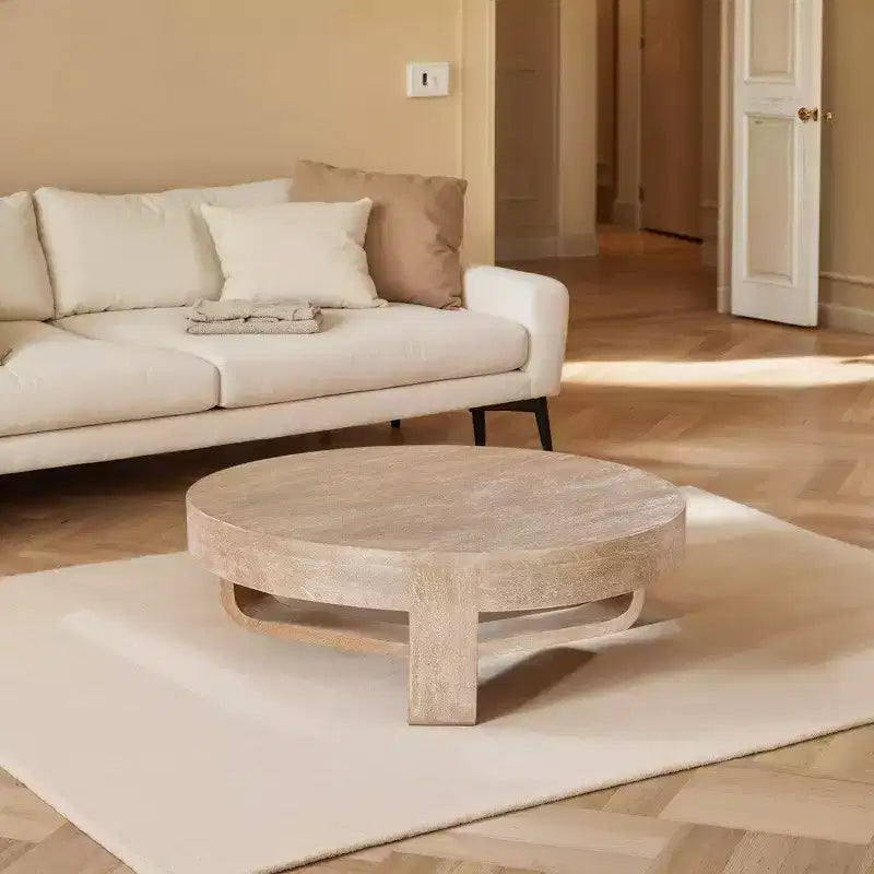 Tavolino da caffè rotondo Royal Hampton da 32" con piano e base a slitta aperta