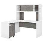 Bureau d’angle Echo en L avec surmeuble et tiroirs