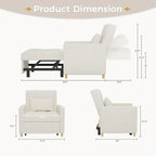 Poltrona divano letto 3 in 1 AECOJOY con cuscino e schienale convertibile
