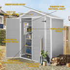 Abri de rangement extérieur en plastique et résine tout temps avec plancher, remise à outils Spire, 6 pi x 4 pi/6 pi x 8 pi/8 pi x 6 pi/8 pi x 10 pi