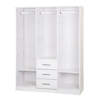 Armadio guardaroba a 3 ante Cosmo Palace Imports in legno massello al 100%, con ante in legno massello o a specchio