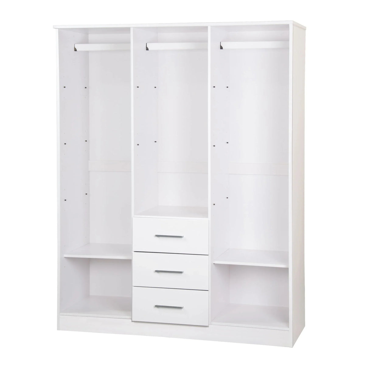 Armadio guardaroba a 3 ante Cosmo Palace Imports in legno massello al 100%, con ante in legno massello o a specchio
