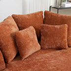 Fauteuil tonneau moderne rond avec 5 coussins et pouf en option
