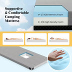 Materasso da campeggio in memory foam Costway con fondo antiscivolo e borsa da viaggio per dormire all’aperto, grigio/blu