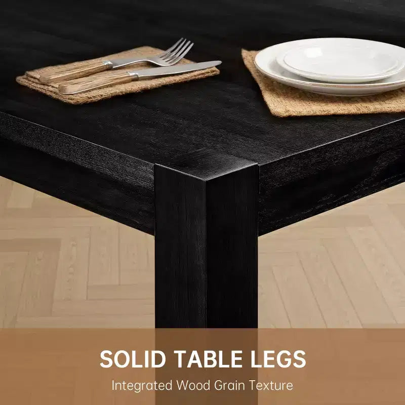 Set da pranzo moderno - tavolo da 80 + 6 sedie imbottite, struttura in legno massello, portata del tavolo di 400 lb, facile da montare