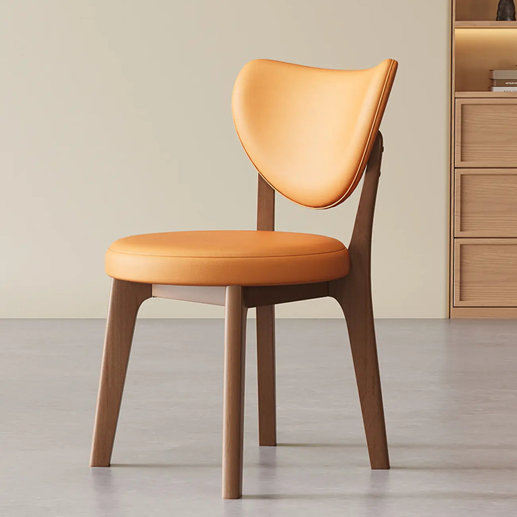 Sedia da pranzo moderna senza braccioli, con schienale alto e rivestimento in similpelle