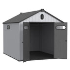 Abri de rangement extérieur en plastique et résine tout temps avec plancher, remise à outils Spire, 6 pi x 4 pi/6 pi x 8 pi/8 pi x 6 pi/8 pi x 10 pi