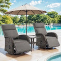 Ensemble Pocassy de 3 pièces comprenant une chaise longue d’extérieur polyvalente avec table d’appoint et coussin gris