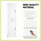 Freestanding Bathroom Cabinet with 2 Doors, Adjustable Shelves & Door Storage ,Tall Bathroom Organizer