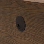 Meuble TV minimaliste avec tiroirs, console multimédia en bois massif avec placards, porte basculante, placage noyer, entièrement assemblée