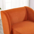 Chaise longue moderna in velluto, con bracciolo imbottito e bracciolo curvo, divano letto per camera da letto, ufficio o soggiorno