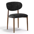 Set di 4 sedie da pranzo moderne imbottite con schienale curvo, sedie laterali senza braccioli con struttura in ferro per sala da pranzo e cucina-Panipeachy