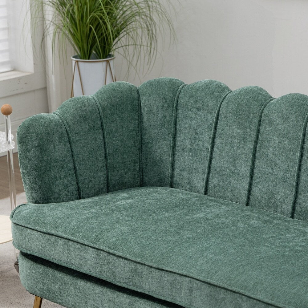 Small Mini Room Couch Two-Seater Sofa with Gold Metal Leg - 2 Seat