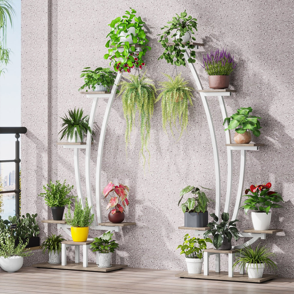 Portapiante da interno, fioriera a 6 livelli per il giardino di casa - set da 2