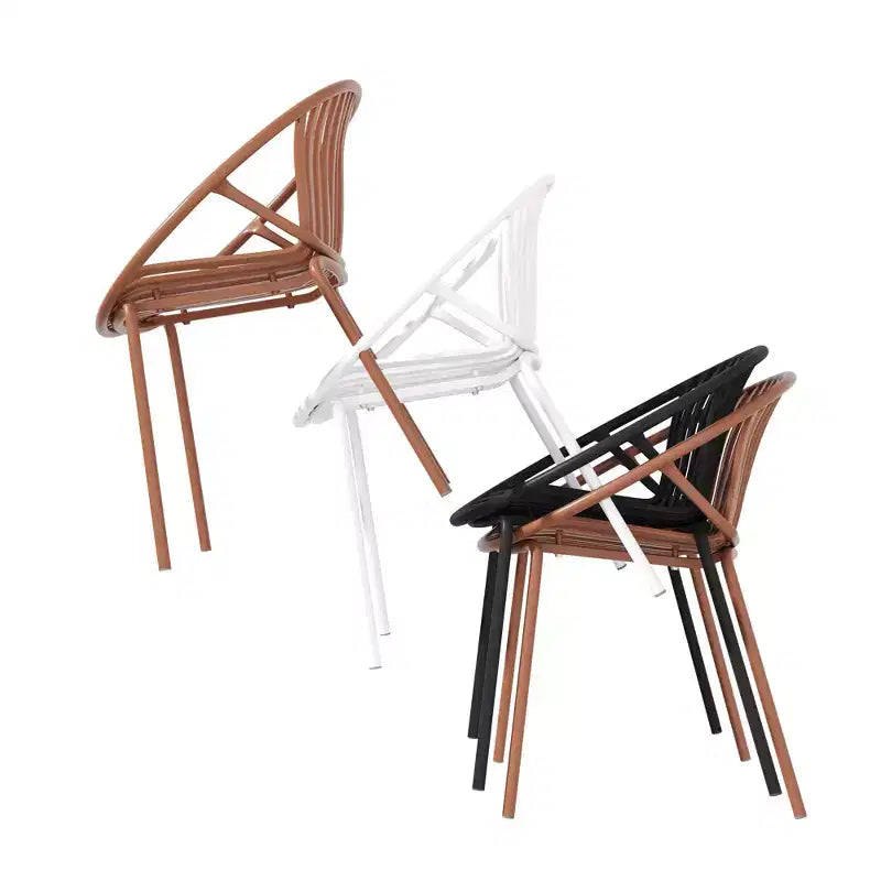 Ensemble de salle à manger de patio extérieur extensible de 7 pièces avec chaises empilables et table en bois d’acacia