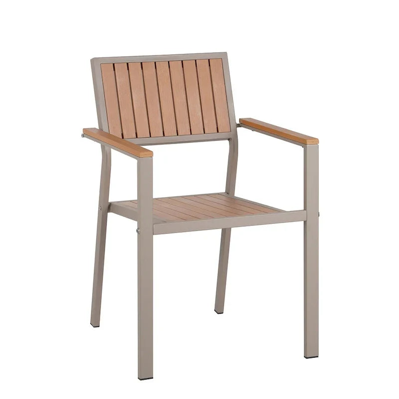 Set da pranzo da esterno estensibile da 7 pezzi con tavolo estensibile e 6 sedie con braccioli