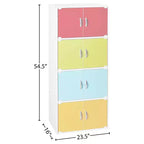 Bibliothèque-armoire de rangement polyvalente fermée Hodedah HID44, robuste, à 8 portes, à poser au sol, pour la maison et le bureau, finition bois de hêtre