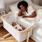 Baby Bassinet with Wheels ??Beige / Gray / Pink, Bedside Sleeper, for 1 Baby