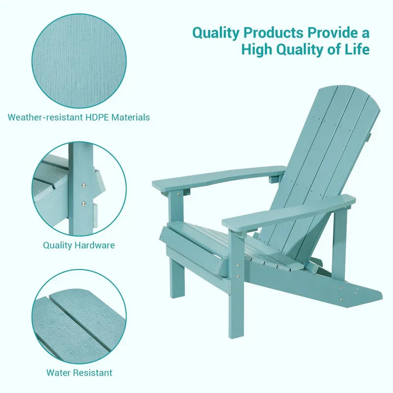 Ensemble de 4 fauteuils Adirondack d’extérieur Bonosuki en bois résistant aux intempéries