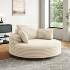Fauteuil pivotant individuel en mousse et chenille côtelée