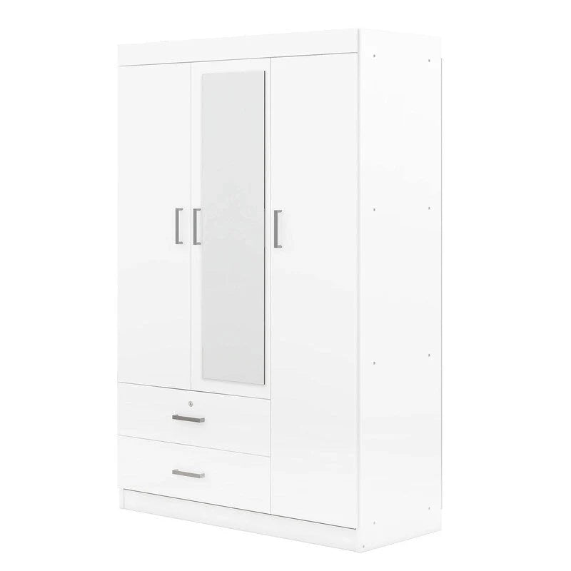 Spiegelschrank mit 3 Türen, Einlegeböden und 2 Schubladen