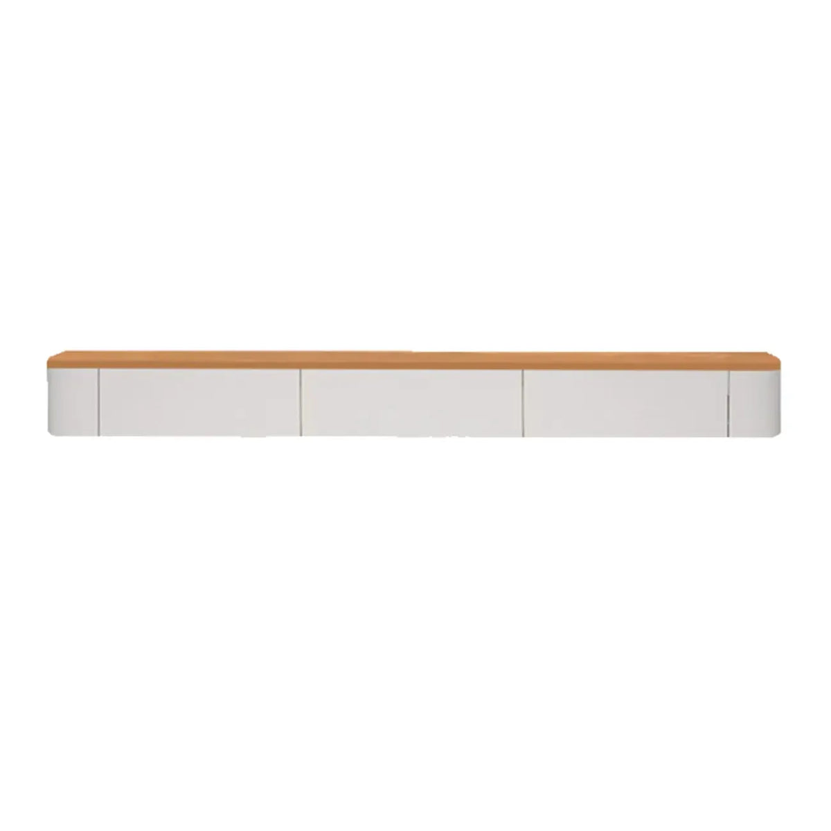 Mobile TV sospeso moderno, lungo e bianco, in legno, con cassetti