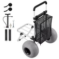 Carrello da spiaggia VEVOR con ruote grandi per la sabbia, piano di carico da 20 x 15, carrello pieghevole per sabbia con 12 ruote a palloncino, capacità di carico di 165 lb, argento+nero