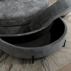 Fauteuil tonneau moderne rond avec 5 coussins et pouf en option