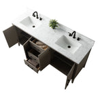 Meuble-lavabo Vanity Art 72 à double vasque avec plateau en marbre reconstitué