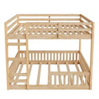 Letto a castello in legno matrimoniale sopra matrimoniale con scala e sponde di sicurezza, letto a castello matrimoniale basso con rete a doghe