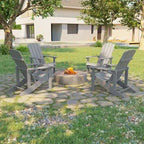 Ensemble de 4 fauteuils Adirondack d’extérieur Bonosuki en bois résistant aux intempéries