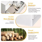 Karl Home Cassettiera grande a 6 cassetti per camera da letto e cassettiera con struttura robusta, organizzatore contenitore in legno per guardaroba, bianca