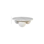 Table basse ronde en marbre avec pieds sphériques, multicolore, 4 places ??