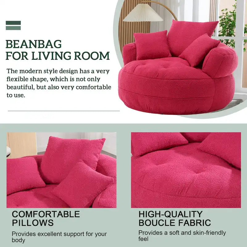 Poltrona rotonda relax ?C bianco/blu/grigio/giallo/arancione/rosso rosa/blu navy/verde, posto singolo e doppio