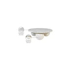 Table basse ronde en marbre avec pieds sphériques, multicolore, 4 places ??