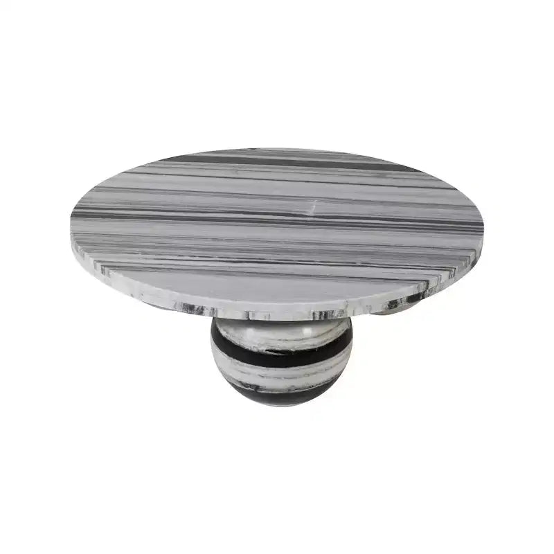 Table basse ronde en marbre avec pieds sphériques, multicolore, 4 places ??