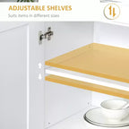 Modern Kitchen Pantry Freestanding Cabinet Cupboard with Doors and Drawer, Adjustable Shelving