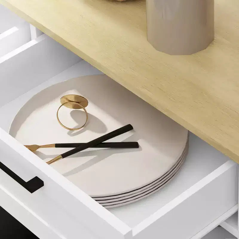 Mobile HOMCOM copri pattumiera con apertura a ribalta e cassetti, mobile da cucina in stile rustico con pattumiera nascosta per cucina